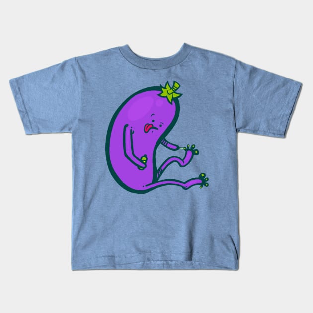 Eggplant Pedicure Kids T-Shirt by ArtisticDyslexia